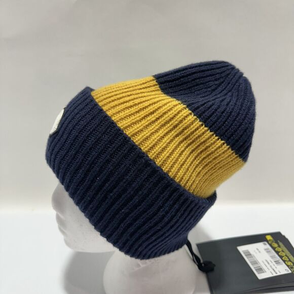 Moncler X Palm Angels Beanie Cap Men OS Navy Yellow Colorblock Knit Wool Hat NWT - Picture 10 of 14
